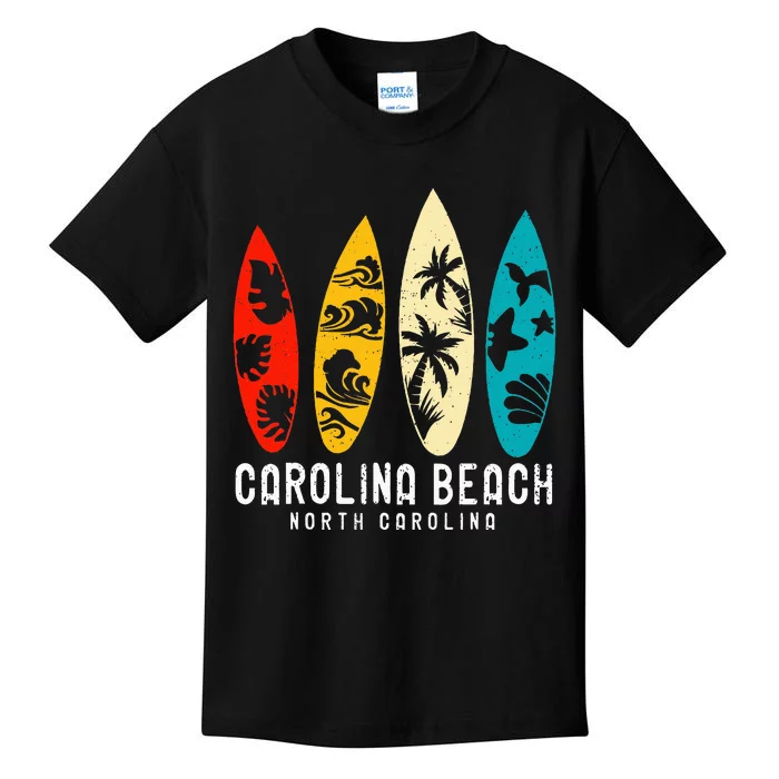 Vintage Carolina Beach North Carolina Beach Surfing Kids T-Shirt