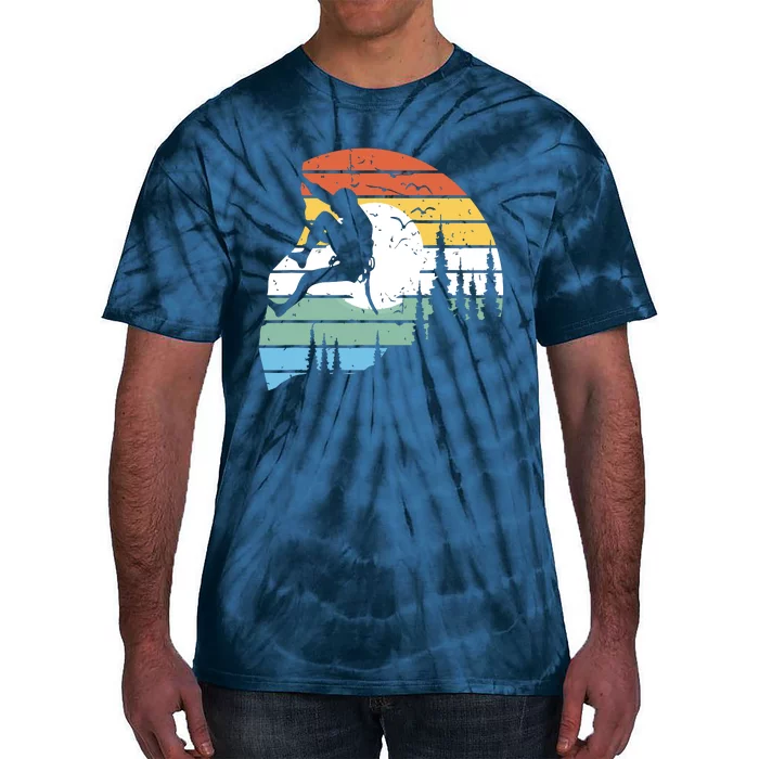 Vintage Climbing Bouldering Rock Climber Climbing Tie-Dye T-Shirt