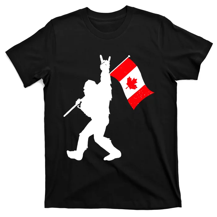 Vintage Canadian Bigfoot And Rockn Roll Funny Canada Day T-Shirt