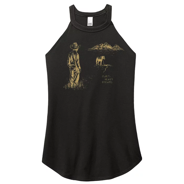 Vintage Cowboy Boots Classic Horseback Lyrics Music Dreams Women’s Perfect Tri Rocker Tank