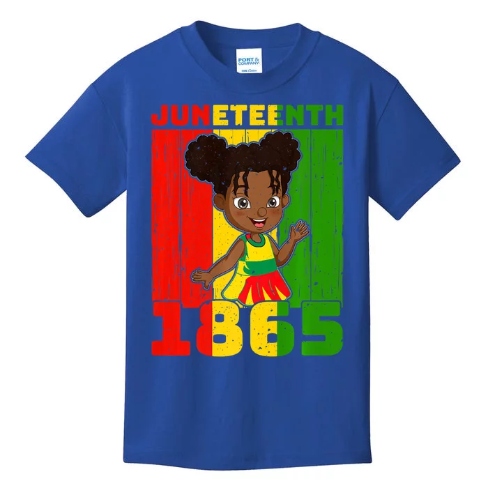 Vintage Cute Black Afro Melanin Freedom 1865 Juneteenth Funny Gift Kids T-Shirt