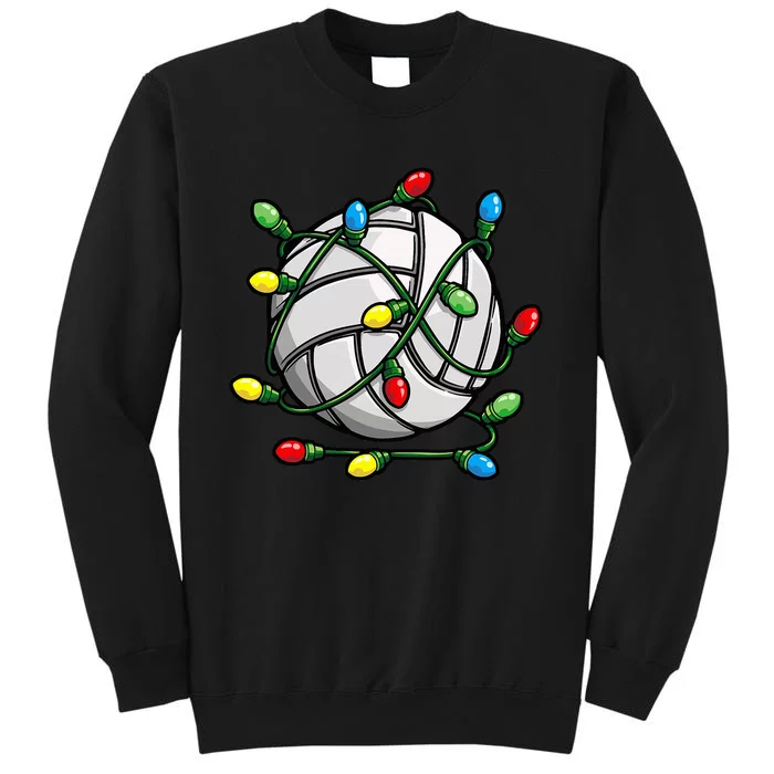 Volleyball Christmas Ball Xmas Lights Sport Tall Sweatshirt