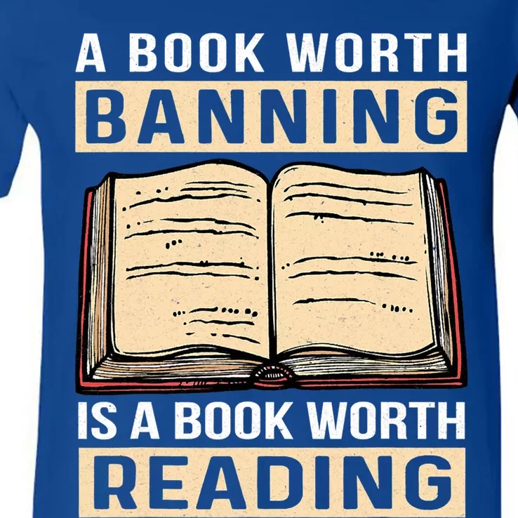 Vintage Censorship Book Reading Nerd I Read Banned Books Gift V-Neck T-Shirt