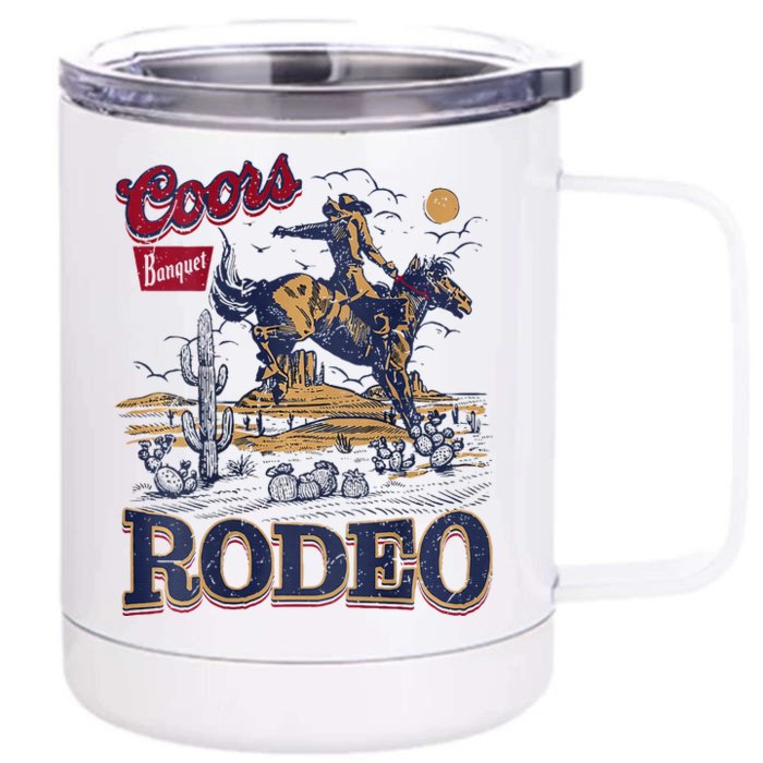 Vintage Co.Ors Banquet Rodeo Cowboy Western Desert Cactus Front & Back 12oz Stainless Steel Tumbler Cup