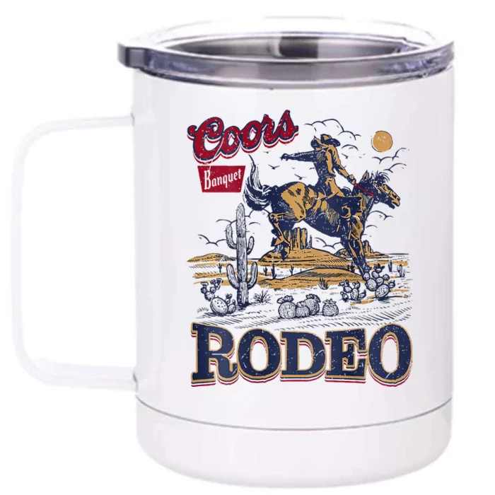 Vintage Co.Ors Banquet Rodeo Cowboy Western Desert Cactus Front & Back 12oz Stainless Steel Tumbler Cup