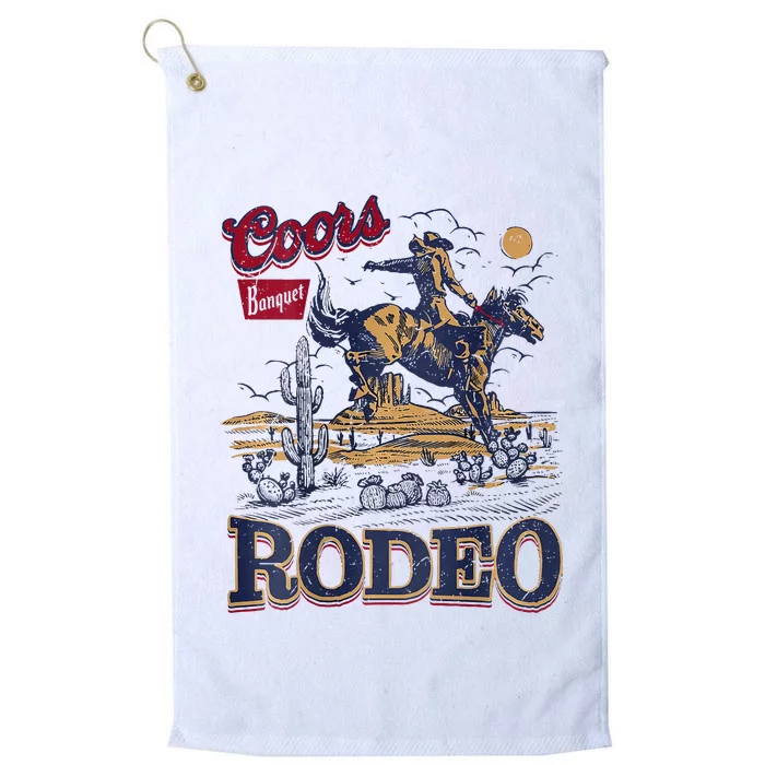 Vintage Co.Ors Banquet Rodeo Cowboy Western Desert Cactus Platinum Collection Golf Towel