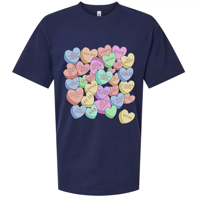 Vintage Candy Conversation Hearts For Anti Valentine's Day Gift Sueded Cloud Jersey T-Shirt