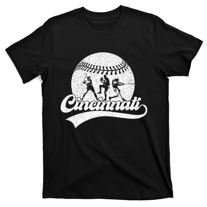 Vintage Cincinnati City Baseball Lover Baseball Fans T-Shirt