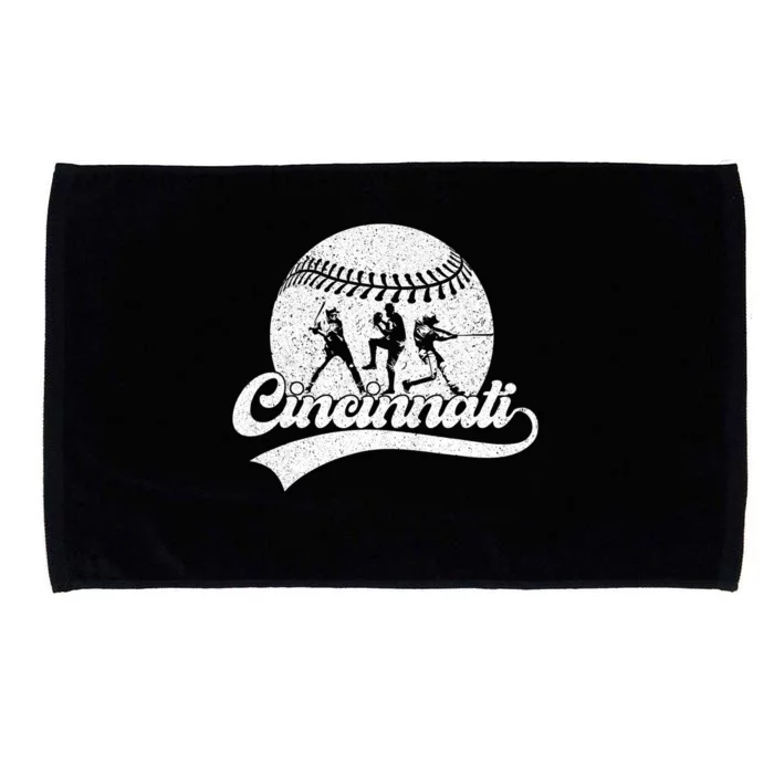 Vintage Cincinnati City Baseball Lover Baseball Fans Microfiber Hand Towel