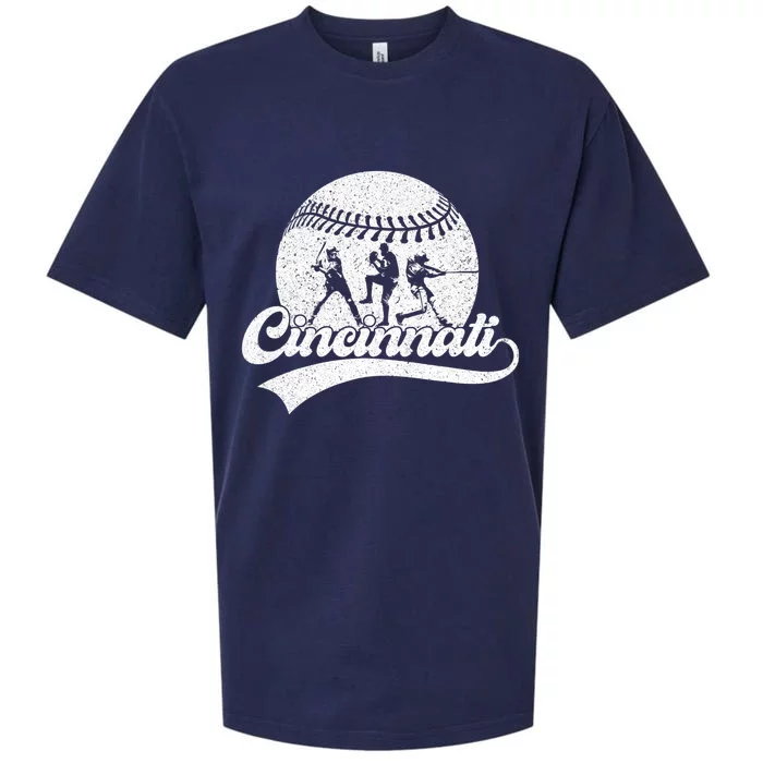 Vintage Cincinnati City Baseball Lover Baseball Fans Sueded Cloud Jersey T-Shirt