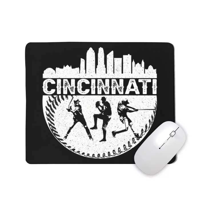 Vintage Cincinnati City Baseball Lover Baseball Fans Mousepad