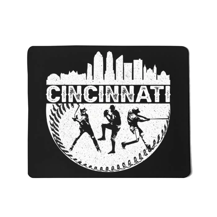 Vintage Cincinnati City Baseball Lover Baseball Fans Mousepad