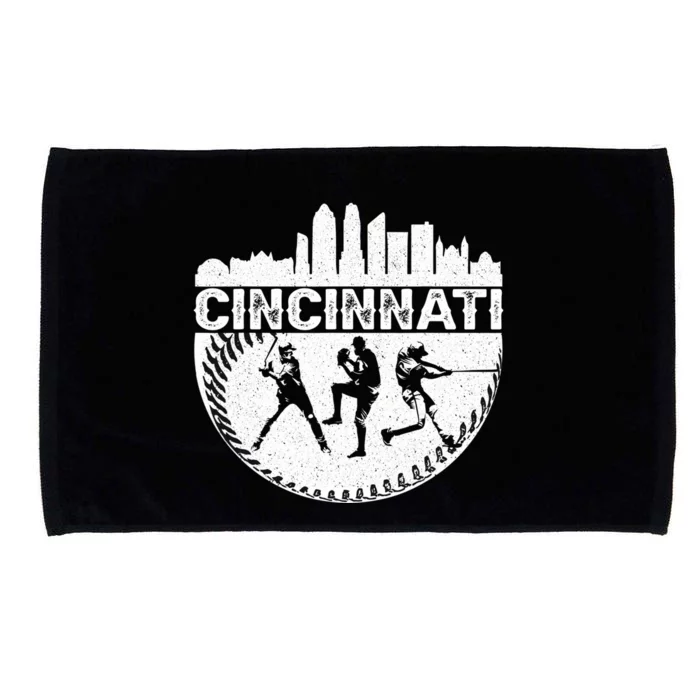 Vintage Cincinnati City Baseball Lover Baseball Fans Microfiber Hand Towel