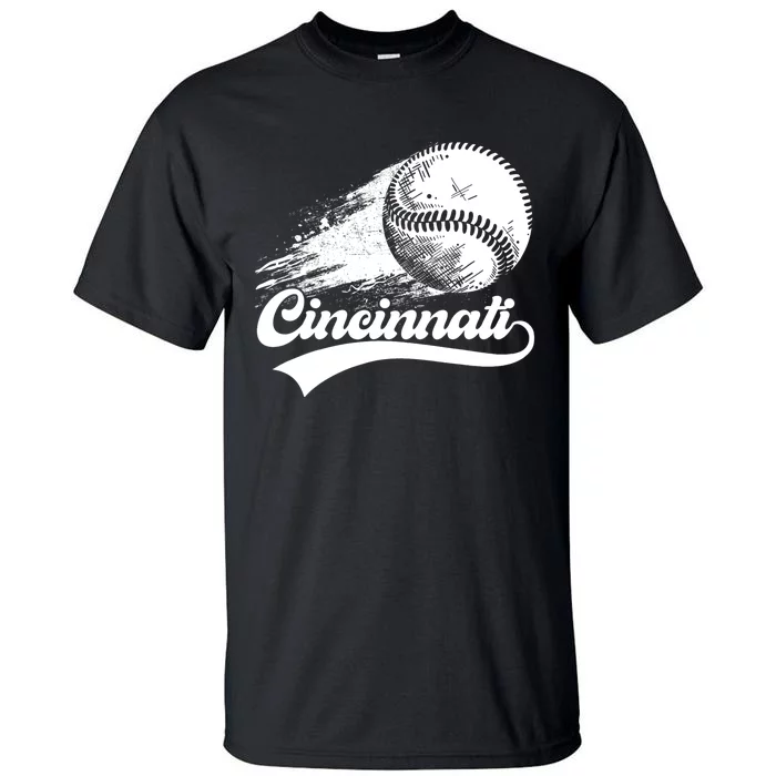 Vintage Cincinnati City Baseball Lovers Baseball Fans Tall T-Shirt