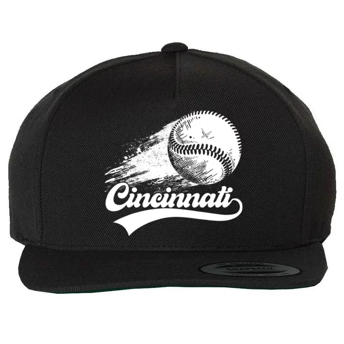 Vintage Cincinnati City Baseball Lovers Baseball Fans Wool Snapback Cap