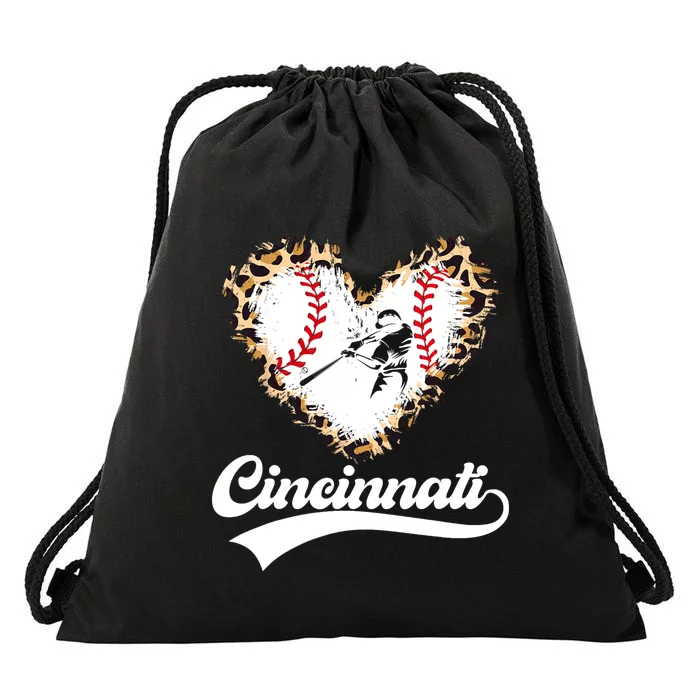 Vintage Cincinnati City Baseball Lovers Baseball Fans Drawstring Bag