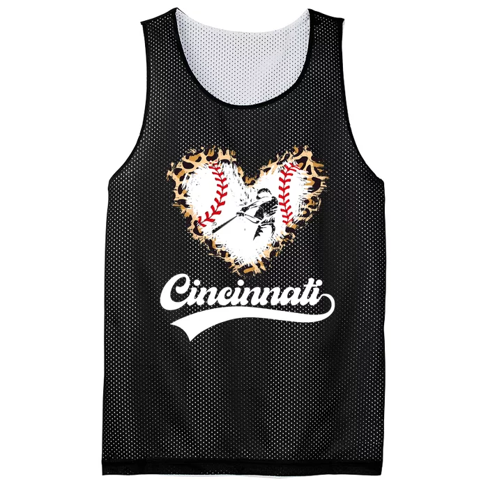 Vintage Cincinnati City Baseball Lovers Baseball Fans Mesh Reversible Basketball Jersey Tank