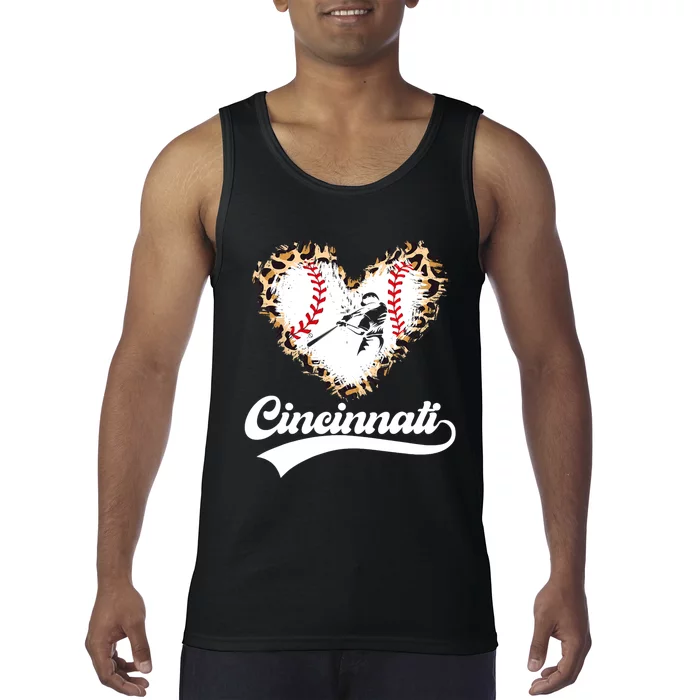 Vintage Cincinnati City Baseball Lovers Baseball Fans Tank Top