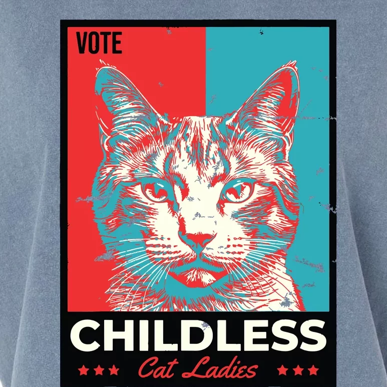 Vote Childless Cat Lady Garment-Dyed Women's Muscle Tee