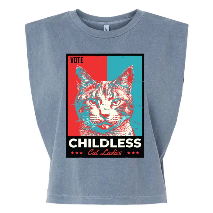 Vote Childless Cat Lady Garment-Dyed Women's Muscle Tee