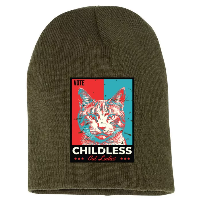 Vote Childless Cat Lady Short Acrylic Beanie