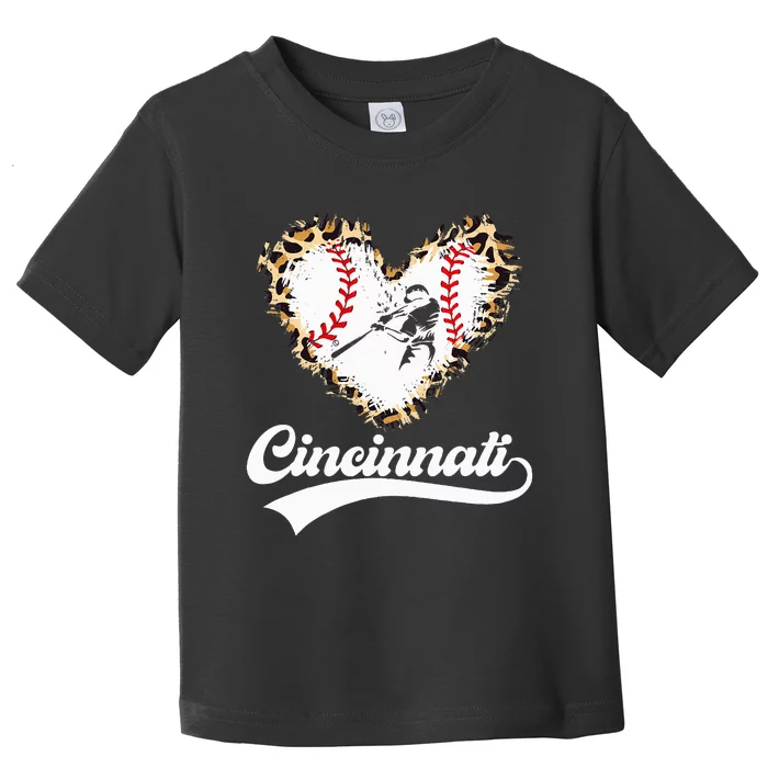 Vintage Cincinnati City Baseball Lovers Baseball Fans Toddler T-Shirt