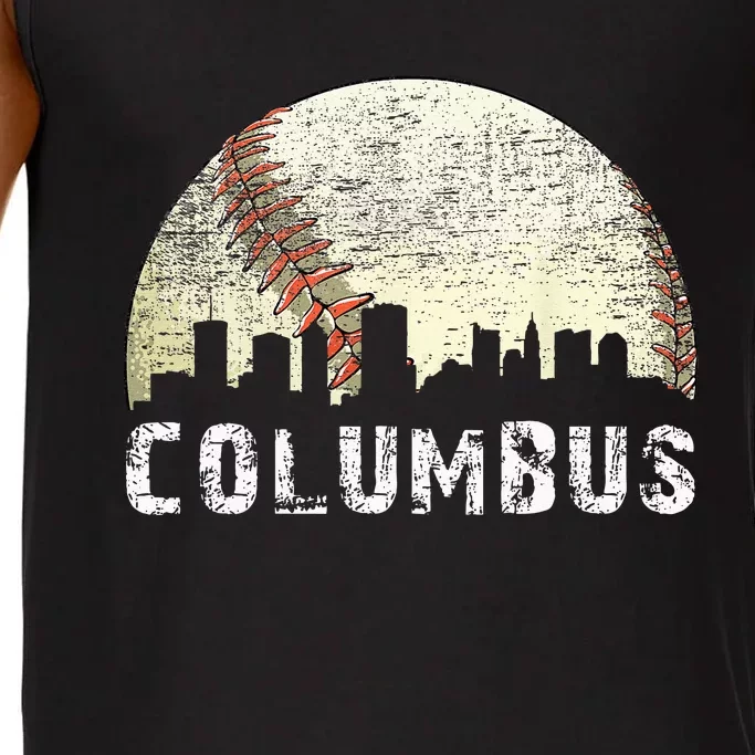 Vintage Columbus Cityscape Baseball Lover Men Women Kids Comfort Colors® Tank Top