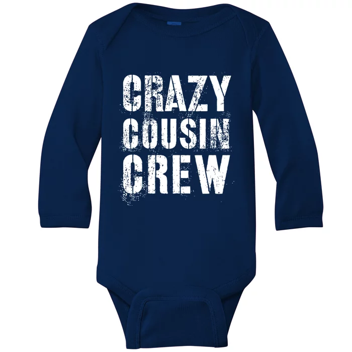 Vintage Crazy Cousin Crew Funny Mawmaw Pawpaw Reeducation Funny Gift Baby Long Sleeve Bodysuit