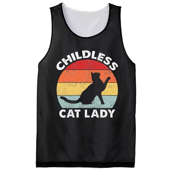 Vintage Childless Cat Lady Gift Mesh Reversible Basketball Jersey Tank