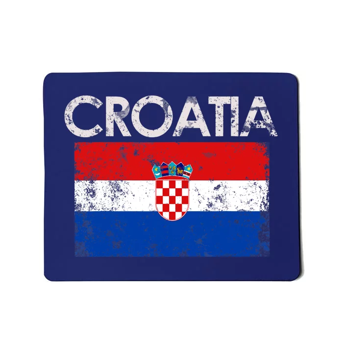 Vintage Croatia Croatian Flag Pride Gift Mousepad