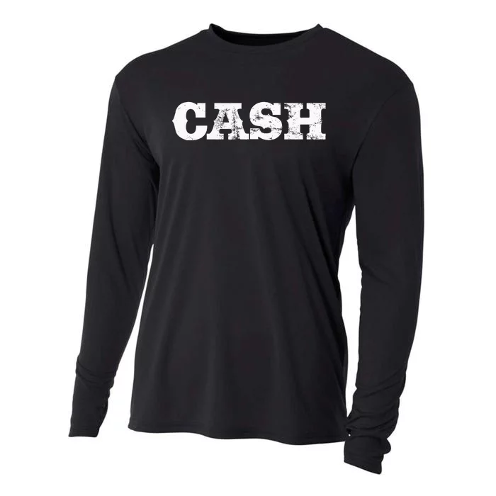 Vintage Cash Country Music Lovers Outlaw Cooling Performance Long Sleeve Crew