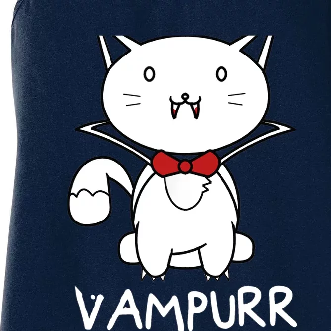 Vampurr Cute Cartoon Vampire Cat Women's Racerback Tank