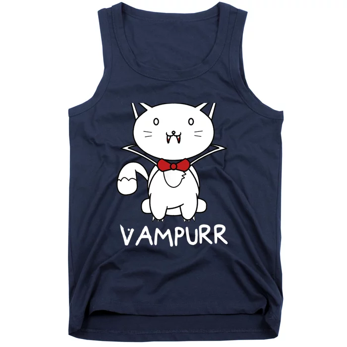 Vampurr Cute Cartoon Vampire Cat Tank Top