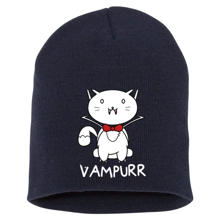 Vampurr Cute Cartoon Vampire Cat Short Acrylic Beanie