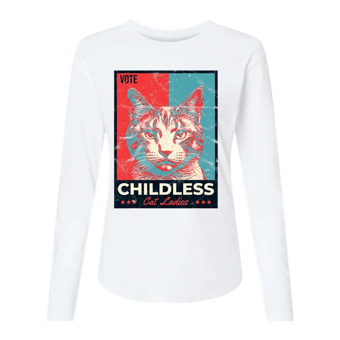 Vote Childless Cat Lady Womens Cotton Relaxed Long Sleeve T-Shirt