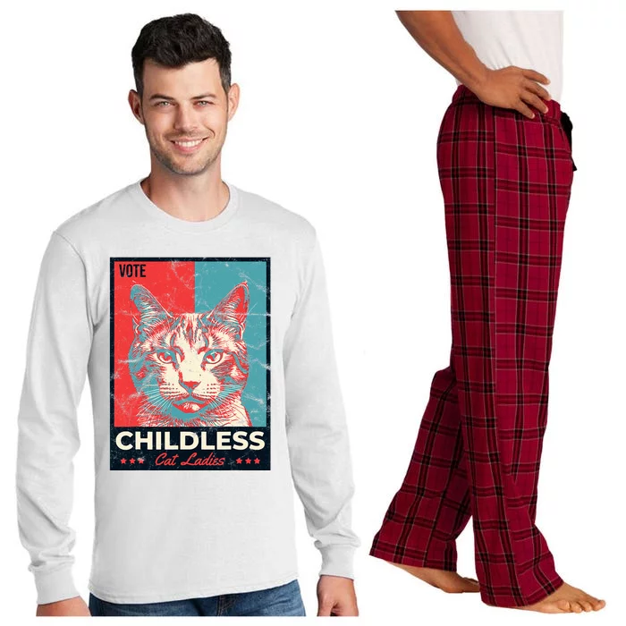 Vote Childless Cat Lady Long Sleeve Pajama Set