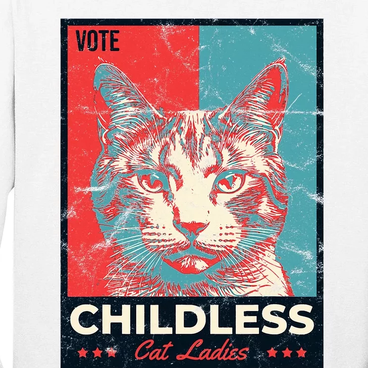 Vote Childless Cat Lady Tall Long Sleeve T-Shirt