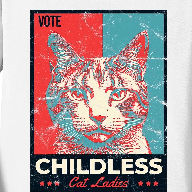 Vote Childless Cat Lady Kids Long Sleeve Shirt