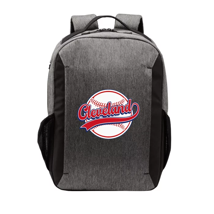 Vintage Cleveland Cityscape Baseball Lover Player And Fans Vector Backpack