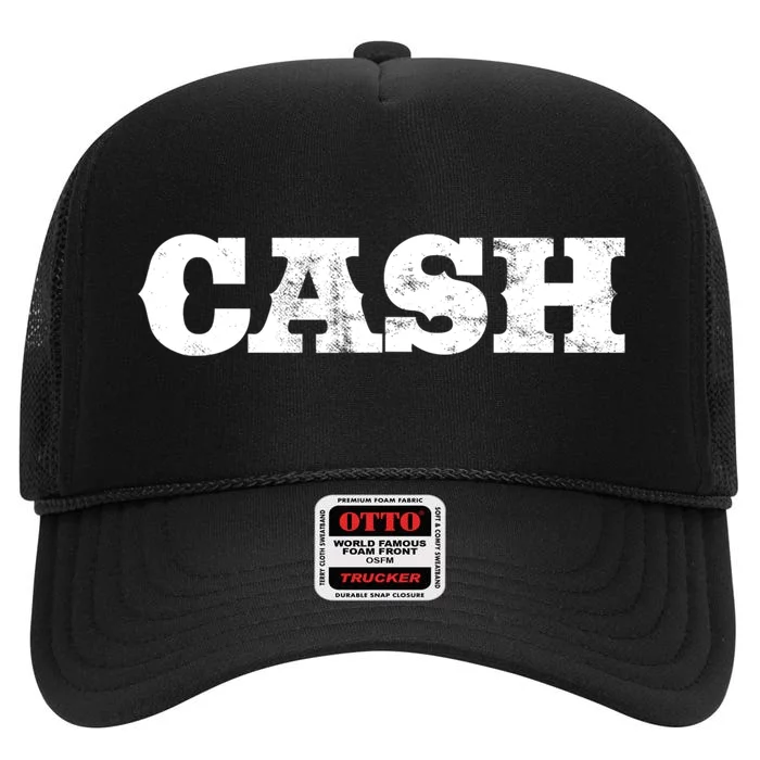 Vintage Cash Country Funny Music Lovers Outlaw Gift High Crown Mesh Trucker Hat