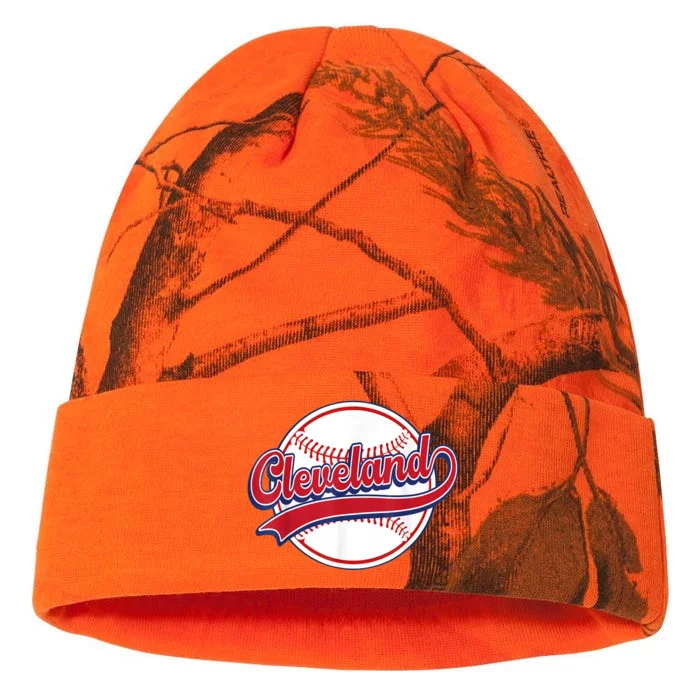 Vintage Cleveland Cityscape Baseball Lover Player And Fans Kati - 12in Camo Beanie