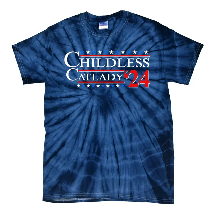 Vote Childless Catlady 2024 Tie-Dye T-Shirt