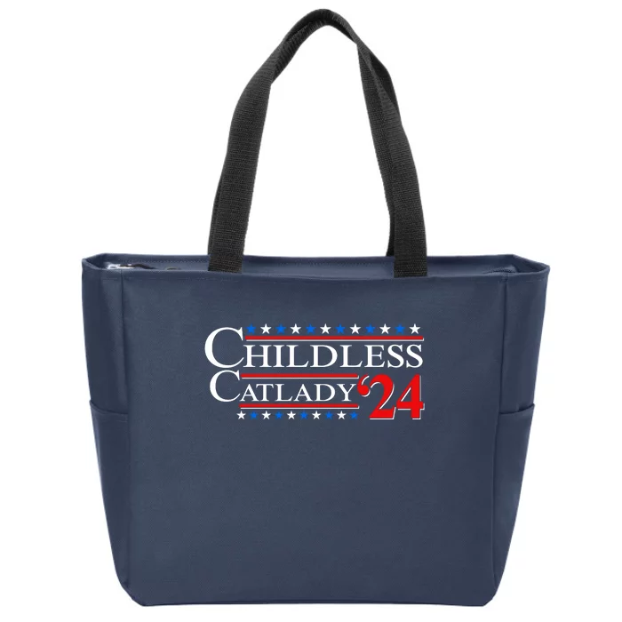 Vote Childless Catlady 2024 Zip Tote Bag