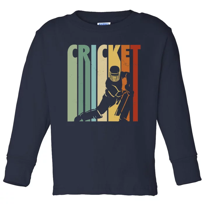 Vintage Cricket Cricket Player Toddler Long Sleeve Shirt