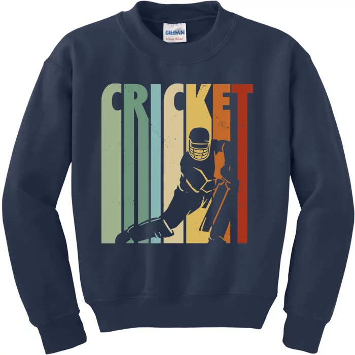 Vintage Cricket Cricket Player Kids Sweatshirt