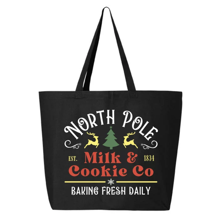 Vintage Christmas Company North Pole Milk And Cookie Co 25L Jumbo Tote