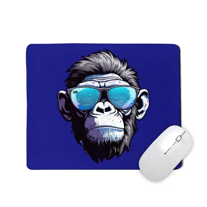 Vintage Cool Cute Monkey With Sunglasses Gift Mousepad