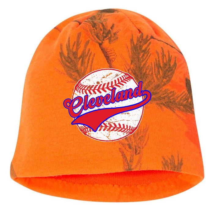 Vintage Cleveland Cityscape Baseball Lover For Men Women Kids Kati - Camo Knit Beanie