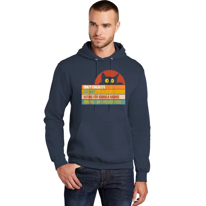 Vintage Childless Cat Ladies For Kamala Harris President 47 Hoodie