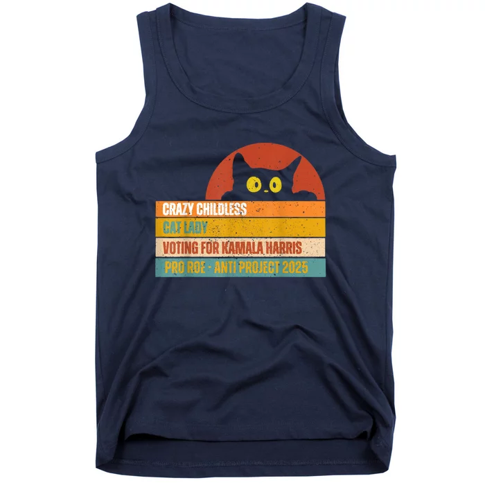 Vintage Childless Cat Ladies For Kamala Harris President 47 Tank Top